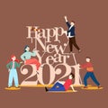 Happy New year,  2021, sky, wallpaper ,celebration idea Royalty Free Stock Photo