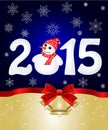 Happy New Year 2015 From Snow Royalty Free Stock Photo