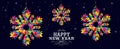 Happy New Year 2015 snowflakes card design