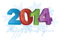 2014 Happy New Year with Snowflakes Illustration Royalty Free Stock Photo