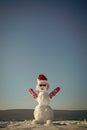 Happy New Year with Snowman. Snowmans happy couple. Snowmans celebration. Santa at happy holiday and celebration.