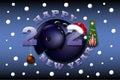 Happy new year 2021 and soccer ball Royalty Free Stock Photo
