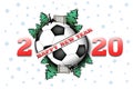 Happy new year 2020 and soccer ball Royalty Free Stock Photo