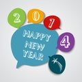 Happy New Year 2014 social bubble colors Royalty Free Stock Photo