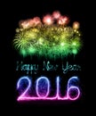 Happy new year 2016 with Sparkle firework Royalty Free Stock Photo