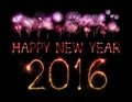 Happy new year 2016 with Sparkle firework Royalty Free Stock Photo