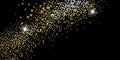 Happy New Year. Sparkling golden magic light on black Royalty Free Stock Photo