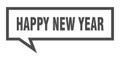 happy new year speech bubble. Royalty Free Stock Photo