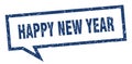 happy new year speech bubble. Royalty Free Stock Photo