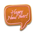 Happy New Year speech bubble, vector Eps10 image Royalty Free Stock Photo