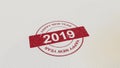 HAPPY NEW YEAR 2019 stamp 3D rendering