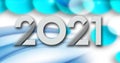 Happy New Year 2021 string blue background Royalty Free Stock Photo