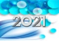 Happy New Year 2021 string blue background Royalty Free Stock Photo