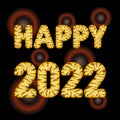 Happy New Year Striped tiger text. Symbol of 2022 Royalty Free Stock Photo