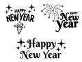 Happy New Year Stylish Typographic Set Inscription With Vector Image Royalty Free Stock Photo