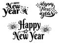 Happy New Year Stylish Typographic Set Inscription Vector Image Royalty Free Stock Photo