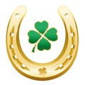 Happy New Year Symbol Four Leaf Clover Horseshoe