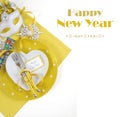 Happy New Year table with sample text. Royalty Free Stock Photo