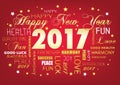 Happy New year 2017 , tag cloud Royalty Free Stock Photo