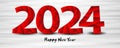 2024 Happy new year template, 2024 year Celebration Logo Vector On white Background, 2024 polygon Number, Logotype Number, New