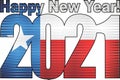 Happy New Year 2021 with Texas flag inside Royalty Free Stock Photo