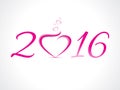 Happy new year 2016 text background with heart shape Royalty Free Stock Photo