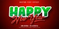 Happy new year text, cartoon style editable text effect Royalty Free Stock Photo