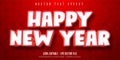 Happy new year text, christmas style editable text effect