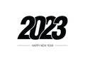 Happy New Year 2023 text design. for Brochure design template, card, banner. Vector illustration.