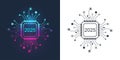 Happy New Year 2025 text design on the chip, component, microchip, semiconductor, circuit board, processor, CPU. Tech