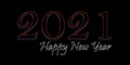 Happy New Year 2021 text design neon