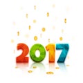 Happy new year 2017. Text design. Vector illustration