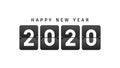 Happy New Year 2020 text design in vintage style. Happy New Year logo text for banner, greeting card, brochure etc