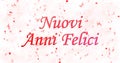 Happy New Year text in Italian Nuovi anni felici on white back