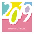 2019 happy new year text - number design Royalty Free Stock Photo