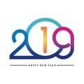 2019 happy new year text - number design Royalty Free Stock Photo