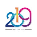 2019 happy new year text - number design Royalty Free Stock Photo