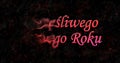 Happy New Year text in Polish Szczesliwego Nowego Roku turns t