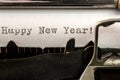 Happy New Year text written by old typewriter