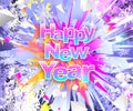 Happy new year theme bright multicolored banner