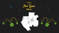 Happy New Year theme with map of Gabon