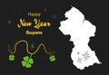 Happy New Year theme with map of Guyana