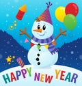 Happy New Year theme with snowman 2