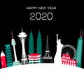 Happy New 2020 Year Travel Background