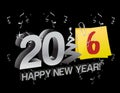 2016 happy new year tree and post sign Royalty Free Stock Photo