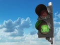 Happy new year 2018. Ttraffic light with green light 2018. Royalty Free Stock Photo