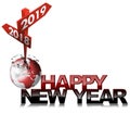 Happy New Year 2018 2019 - Two Road Signs Royalty Free Stock Photo