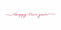 Happy New Year. Typographic Cursive Writing Greeting Card for New Year.