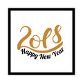 2018 Happy New Year. Typographic element for New Year's design. Vector illustration isolated on white background