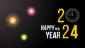 happy new year 2024. typography design for background, banner, poster, greeting